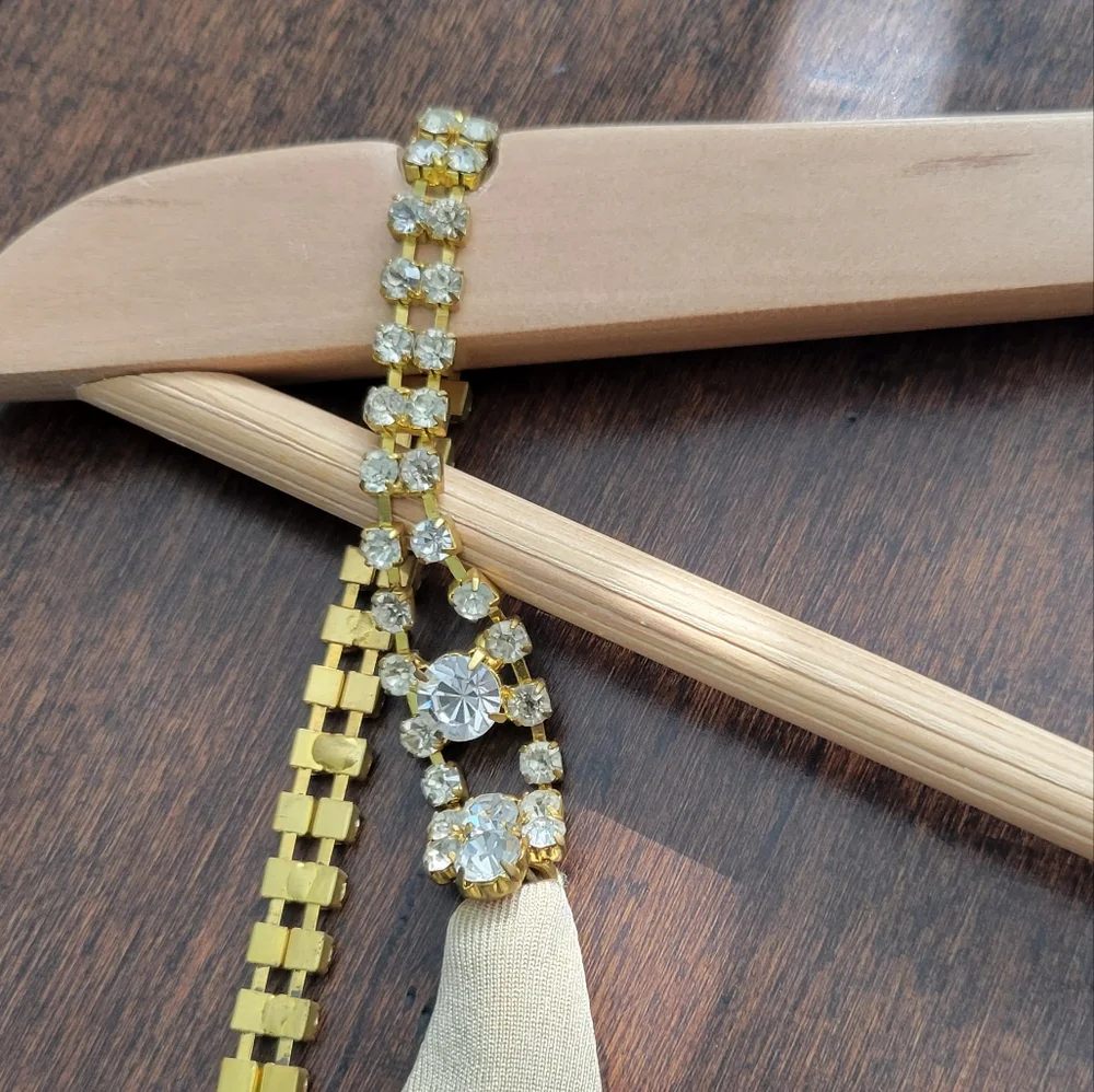Issue Gold Metallic Long dress with Rhinestones - Picture 5 of 8